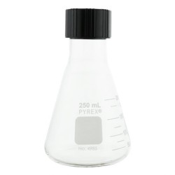 MATRAZ ERLENMEYER 250ML CON TAPON DE ROSCA