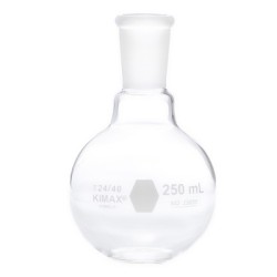 MATRAZ FONDO PLANO 250ML JUNTA 24/40 KIMAX