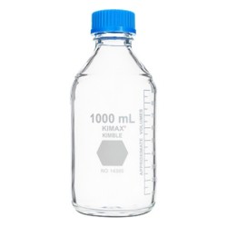 FRASCO PARA LABORATORIO 1000ML TAPA AZUL Y ANILLO POLIPROPILENO GL45
